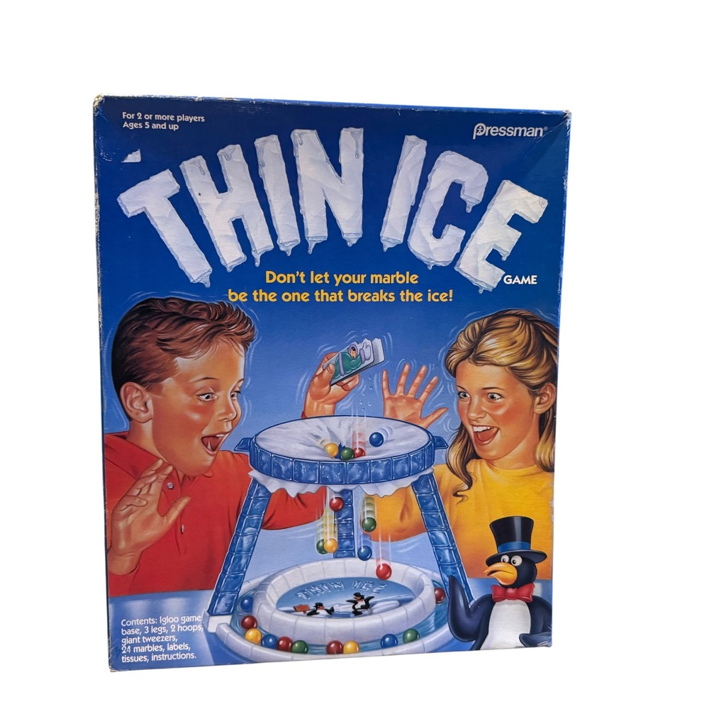 Pressman Thin Ice Game Kids Blue Vintage 1990s Skill Action Game